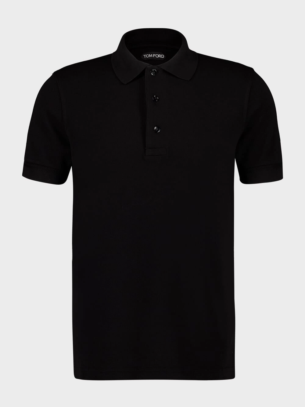 Black Lyocell Polo Shirt Tops Mens - men's t-shirts outlet