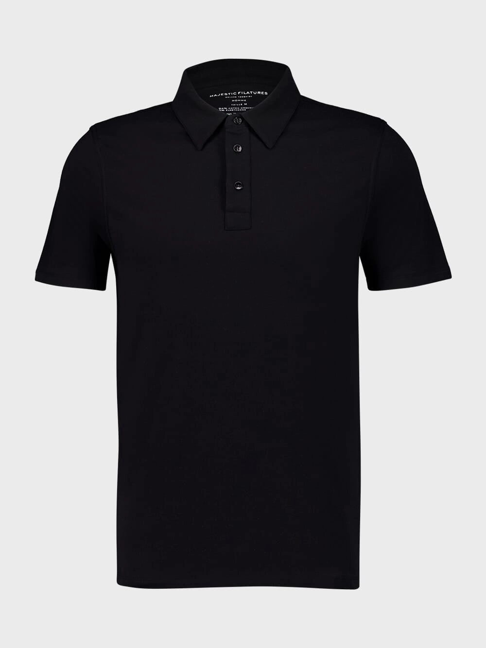 Black Organic Cotton Polo Shirt Tops Mens - men's t-shirts outlet