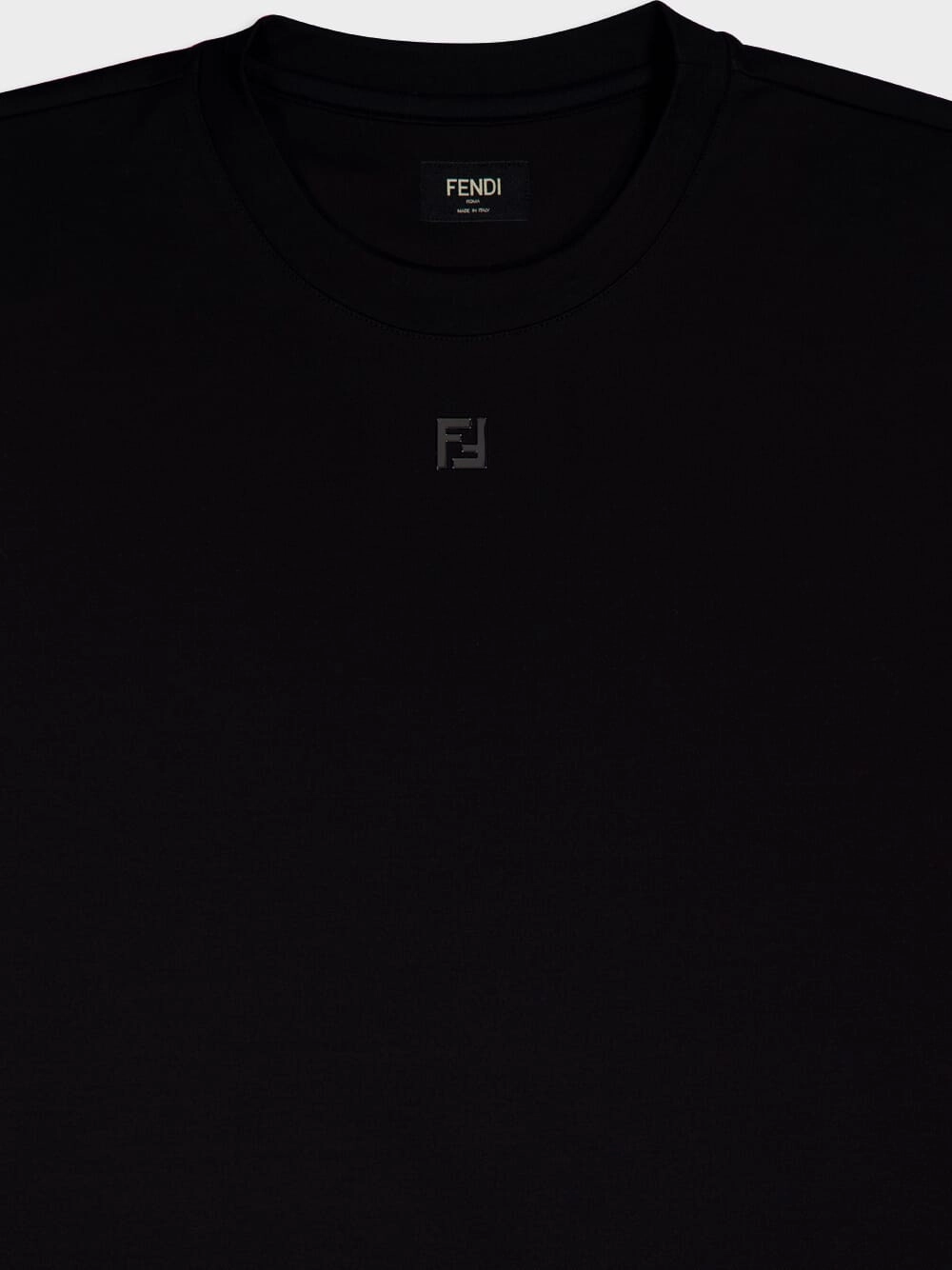 Black Oversized T-Shirt with FF Detail