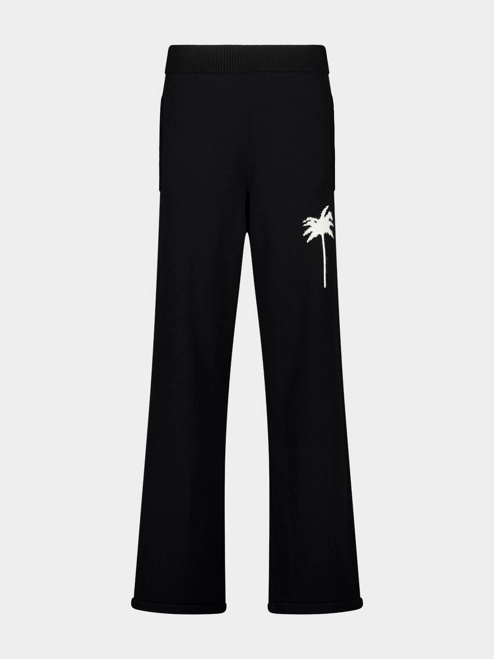 Black Palm Intarsia Knit Pants Bottoms Mens - cheap mens shorts online