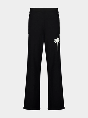 Black Palm Intarsia Knit Pants Bottoms Mens - cheap mens shorts online