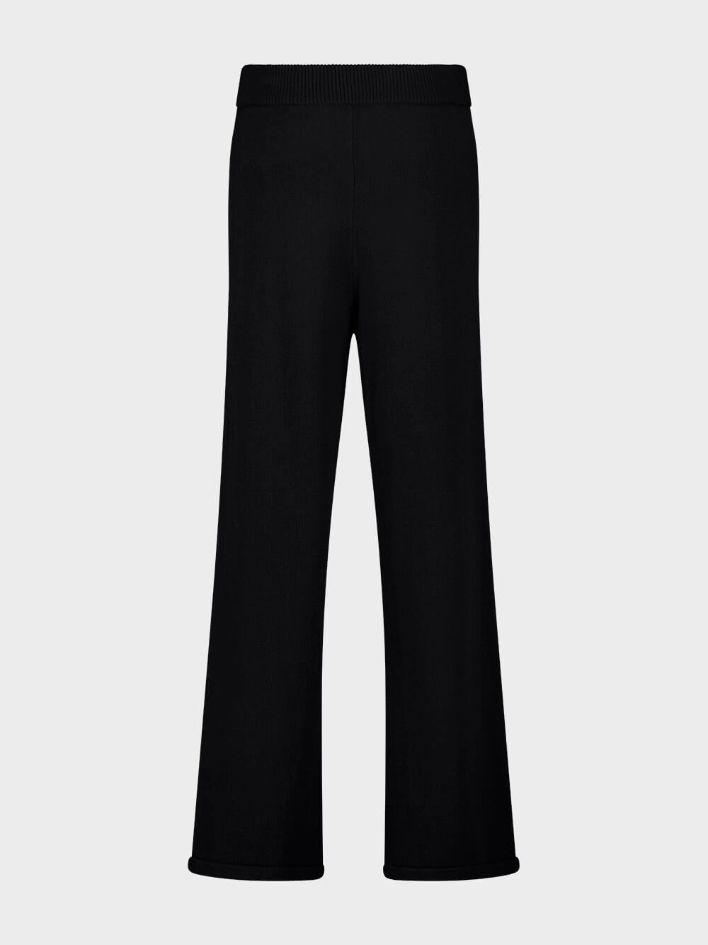 Black Palm Intarsia Knit Pants