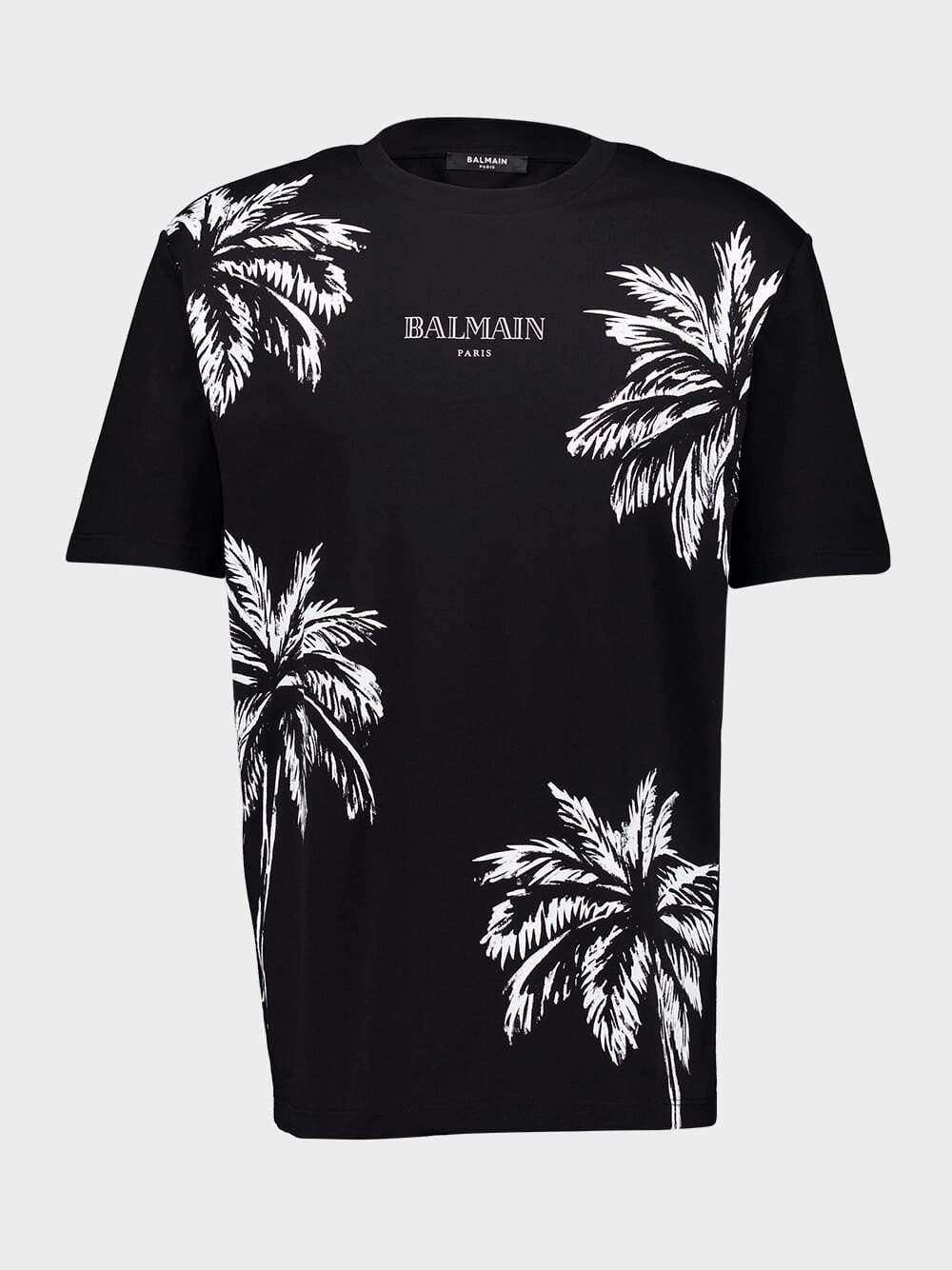 Black Palm Tree Print T-Shirt Tops Mens - flannel shirts