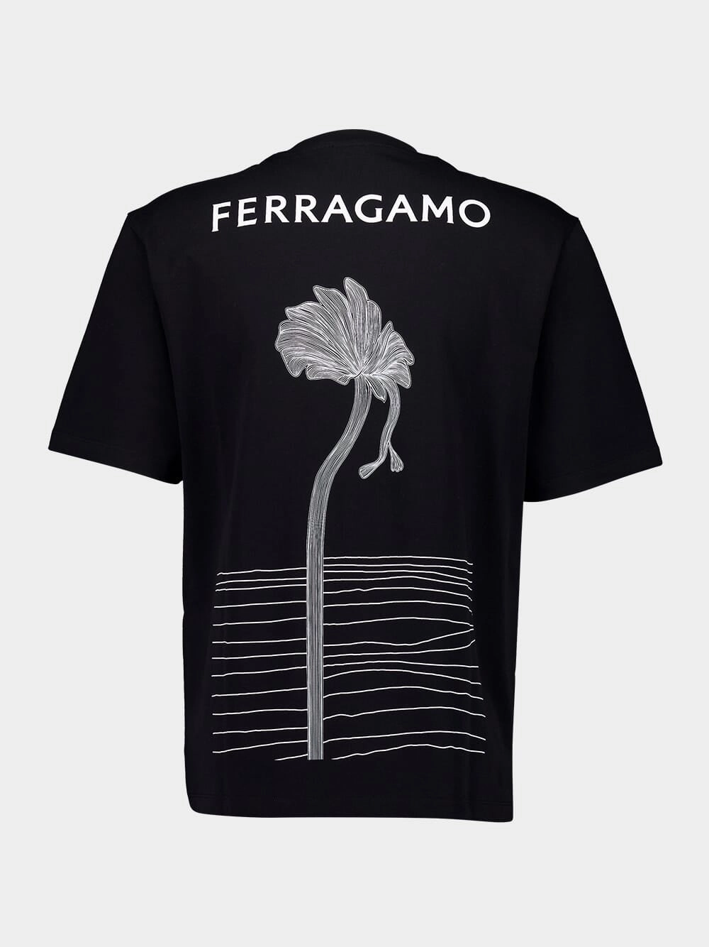 Black Printed Cotton T-Shirt