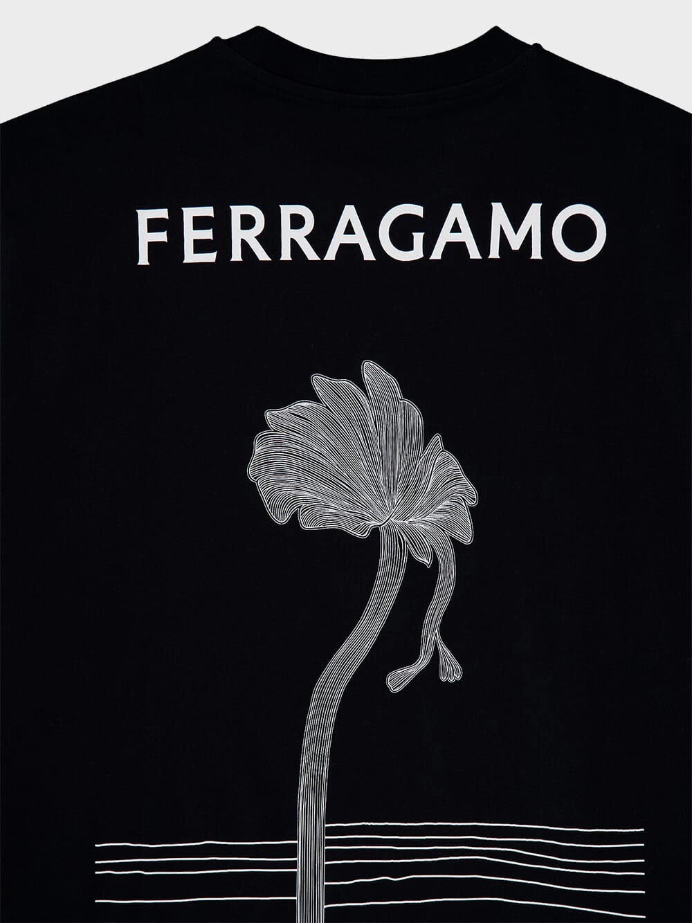 Black Printed Cotton T-Shirt