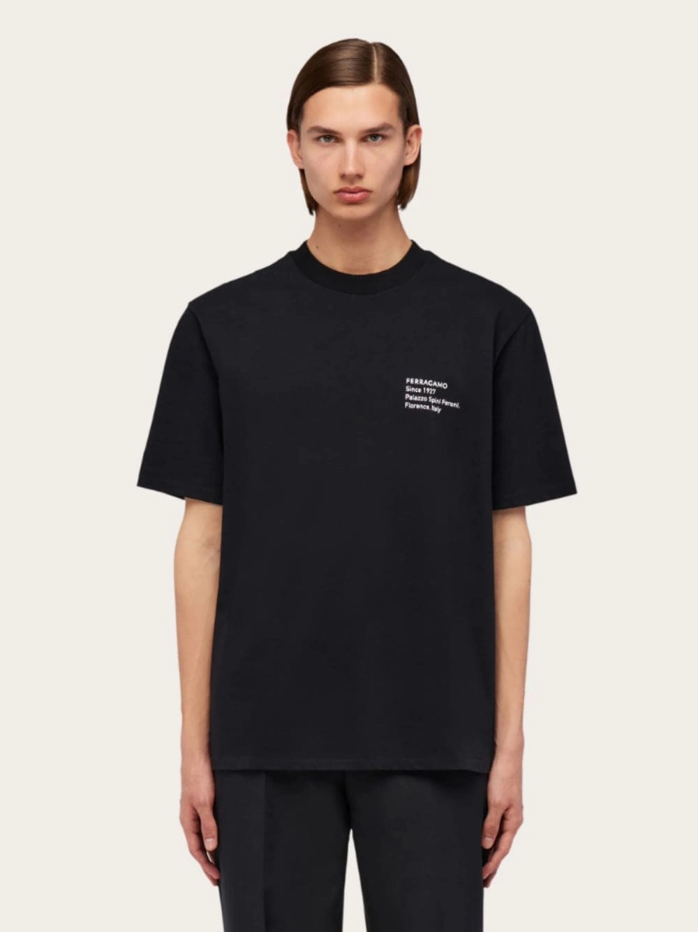 Black Printed Cotton T-Shirt