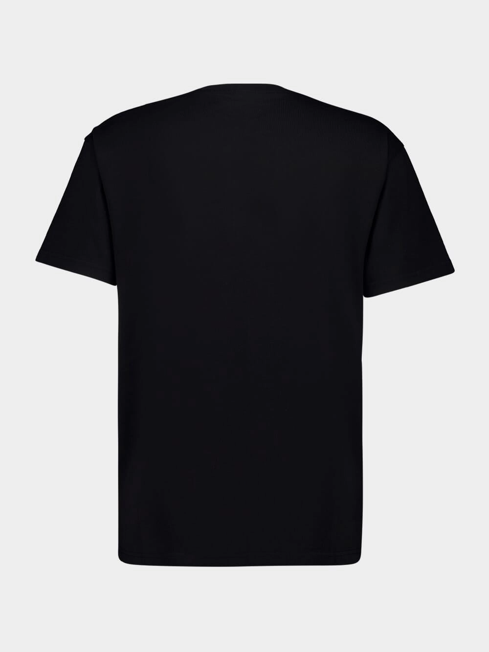 Black Regular Fit Cotton Logo T-Shirt