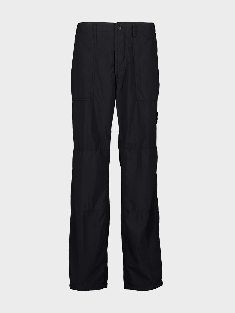Black Relaxed Fit Ghost Nylon Trousers Bottoms Mens - cheap mens shorts online