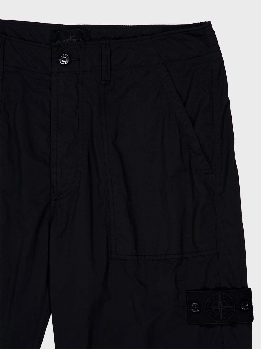 Black Relaxed Fit Ghost Nylon Trousers