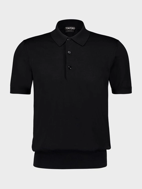 Black Short-Sleeve Cotton Polo Shirt Tops Mens - men's t-shirts outlet