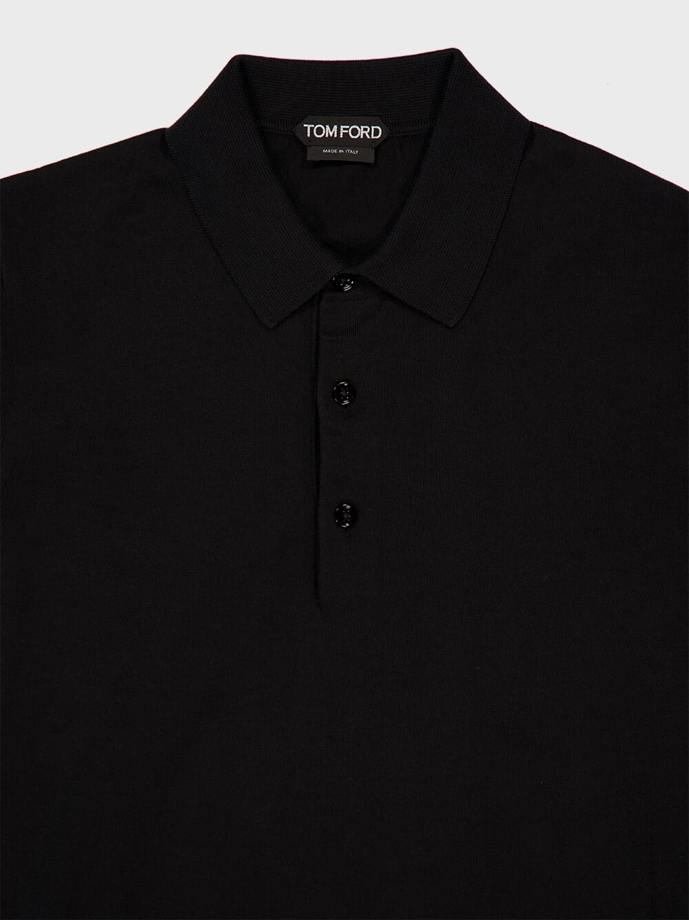 Black Short-Sleeve Cotton Polo Shirt