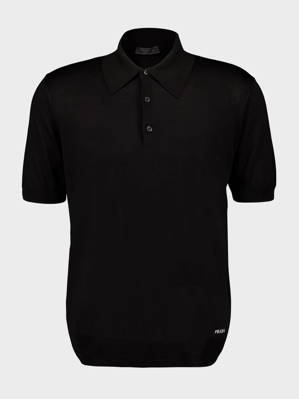 Black Silk Polo Shirt Tops Mens - men's t-shirts outlet