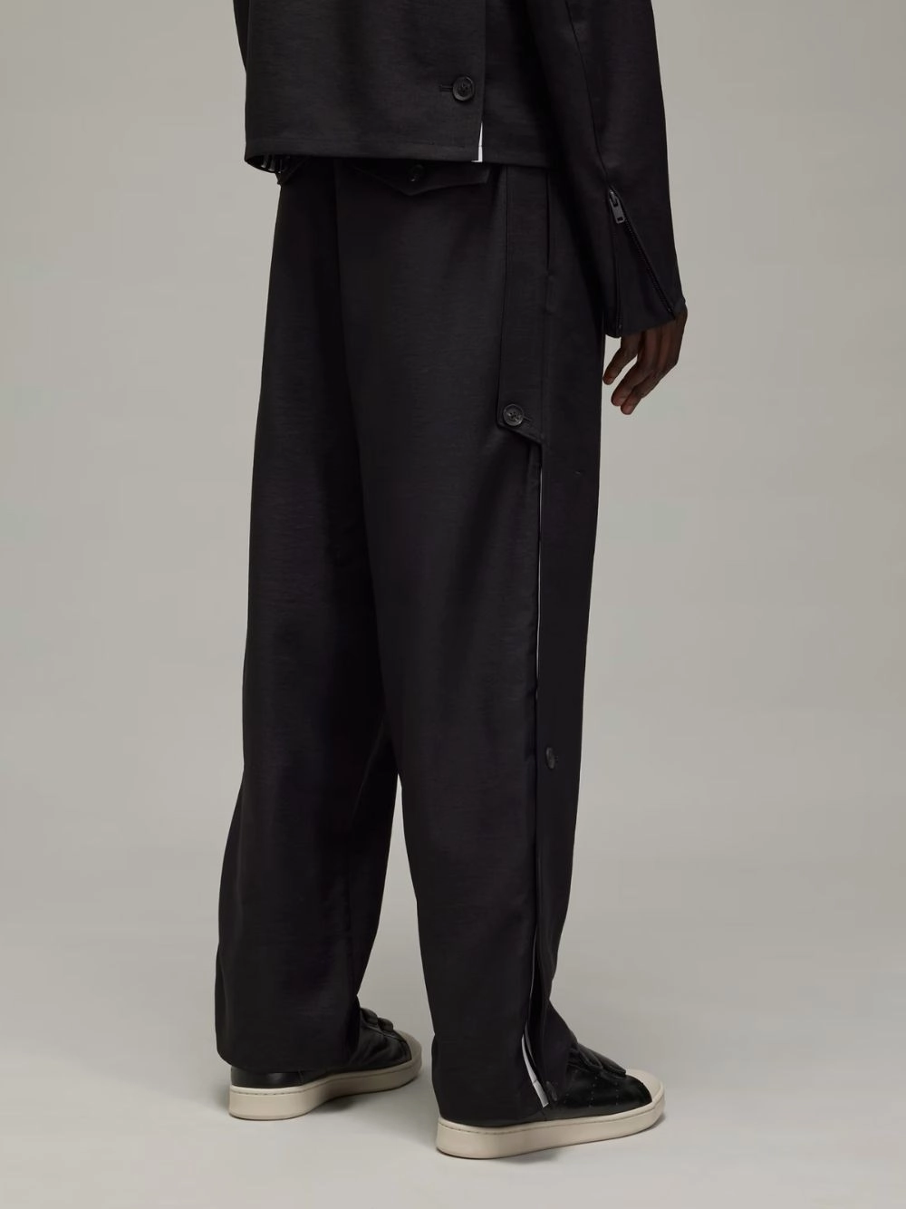 Black Sport Uniform Pants with Hidden 3-Stripes