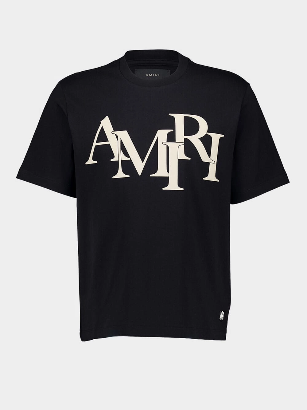 Black Staggered Logo T-Shirt Tops Mens - flannel shirts