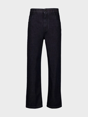 Black Straight-Leg Jeans with FF Turn-Up Hem Bottoms Mens - cheap mens shorts online