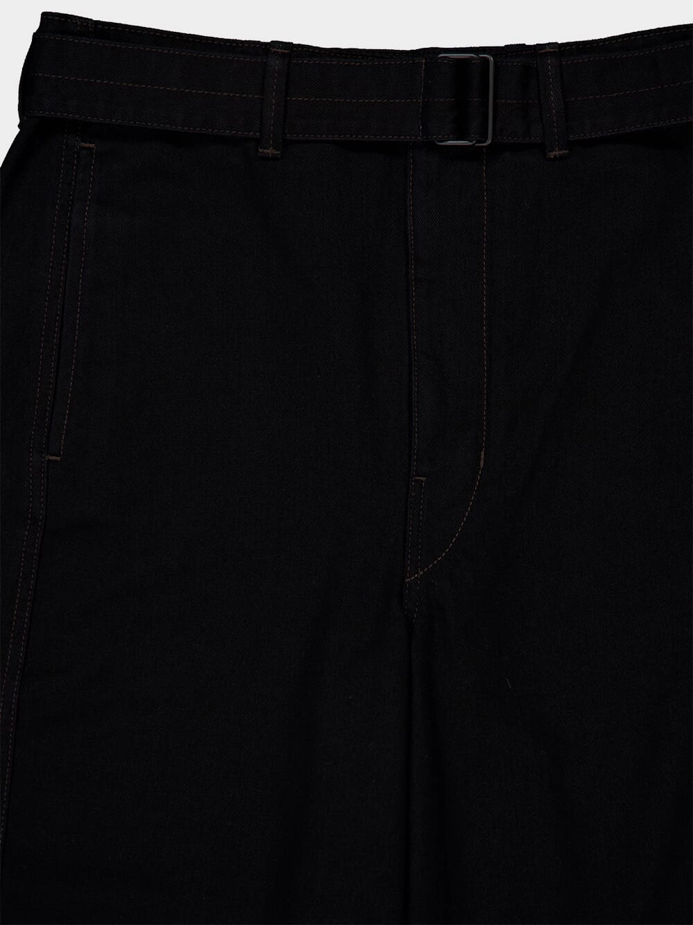 Black Twisted Belted Pants