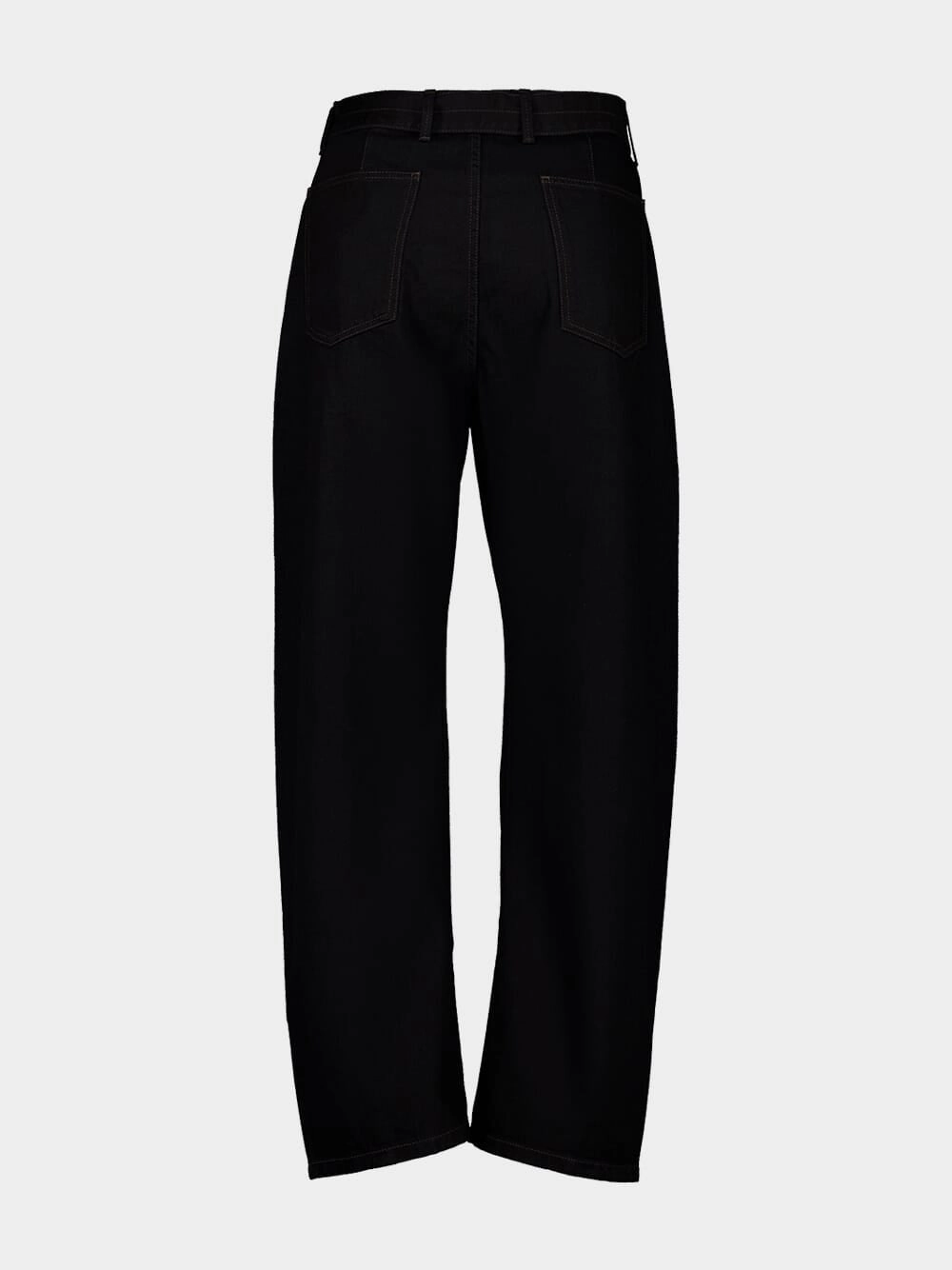 Black Twisted Belted Pants