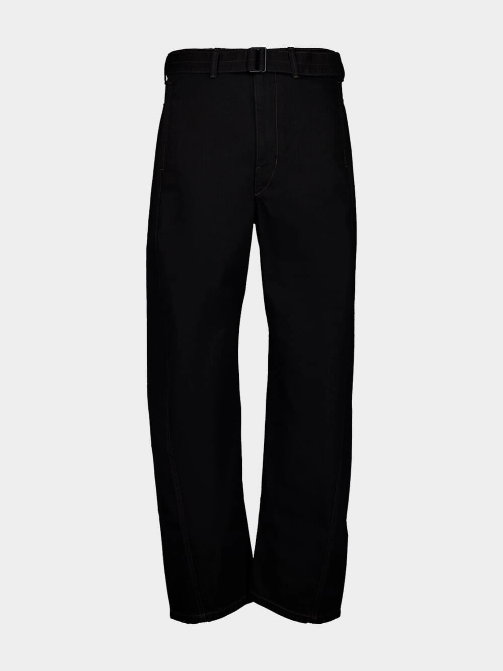 Black Twisted Belted Pants Bottoms Mens - cheap mens shorts online