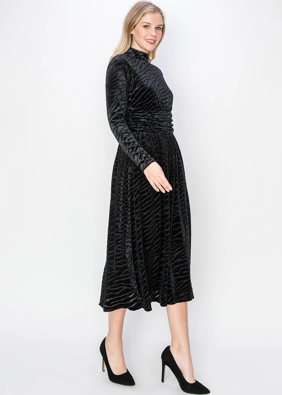 Black Velvet Midi Dress