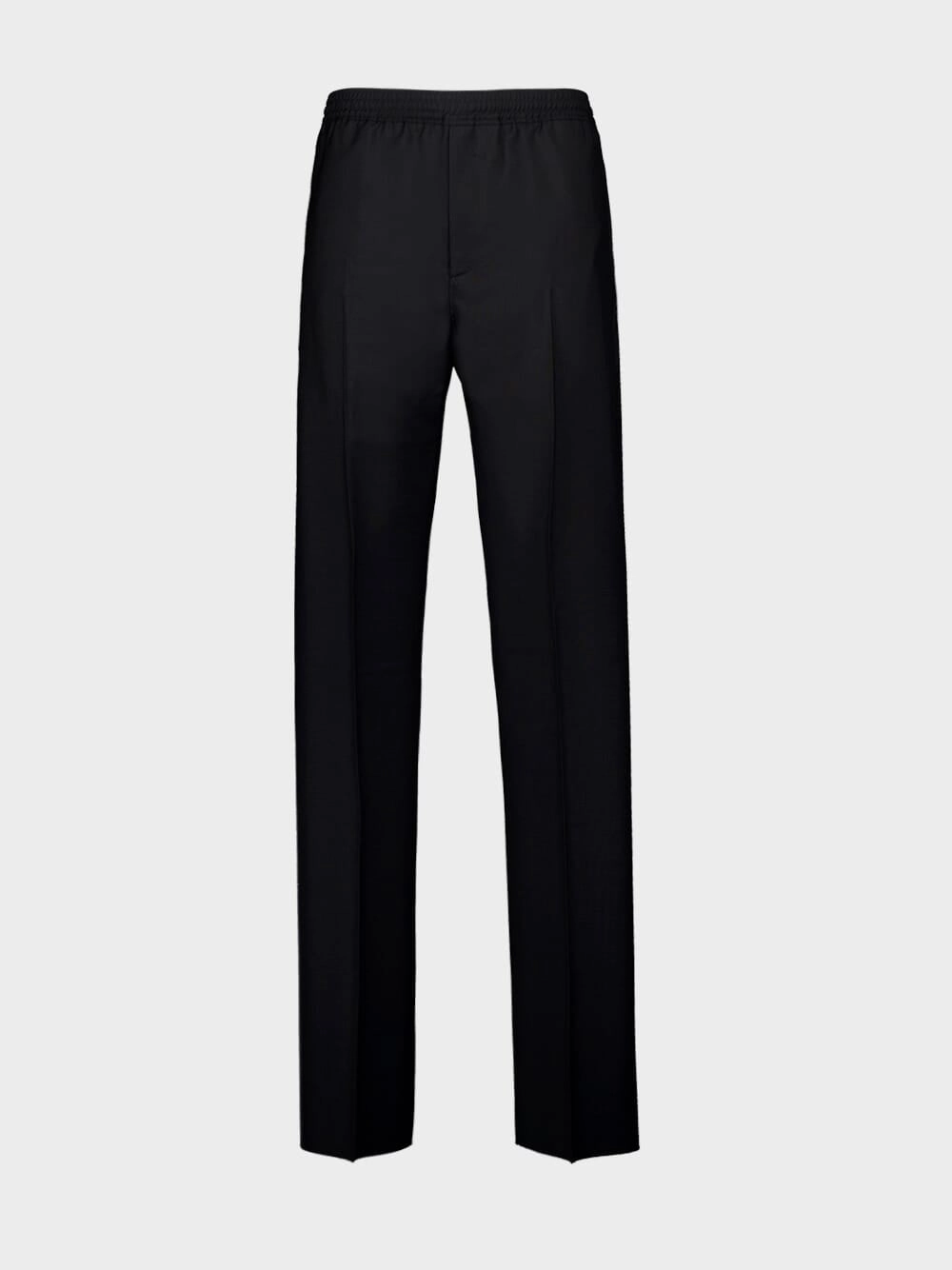 Black Wool and Mohair Joggers Bottoms Mens - cheap mens shorts online