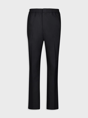 Black Wool Elasticated Waist Trousers Bottoms Mens - cheap mens shorts online