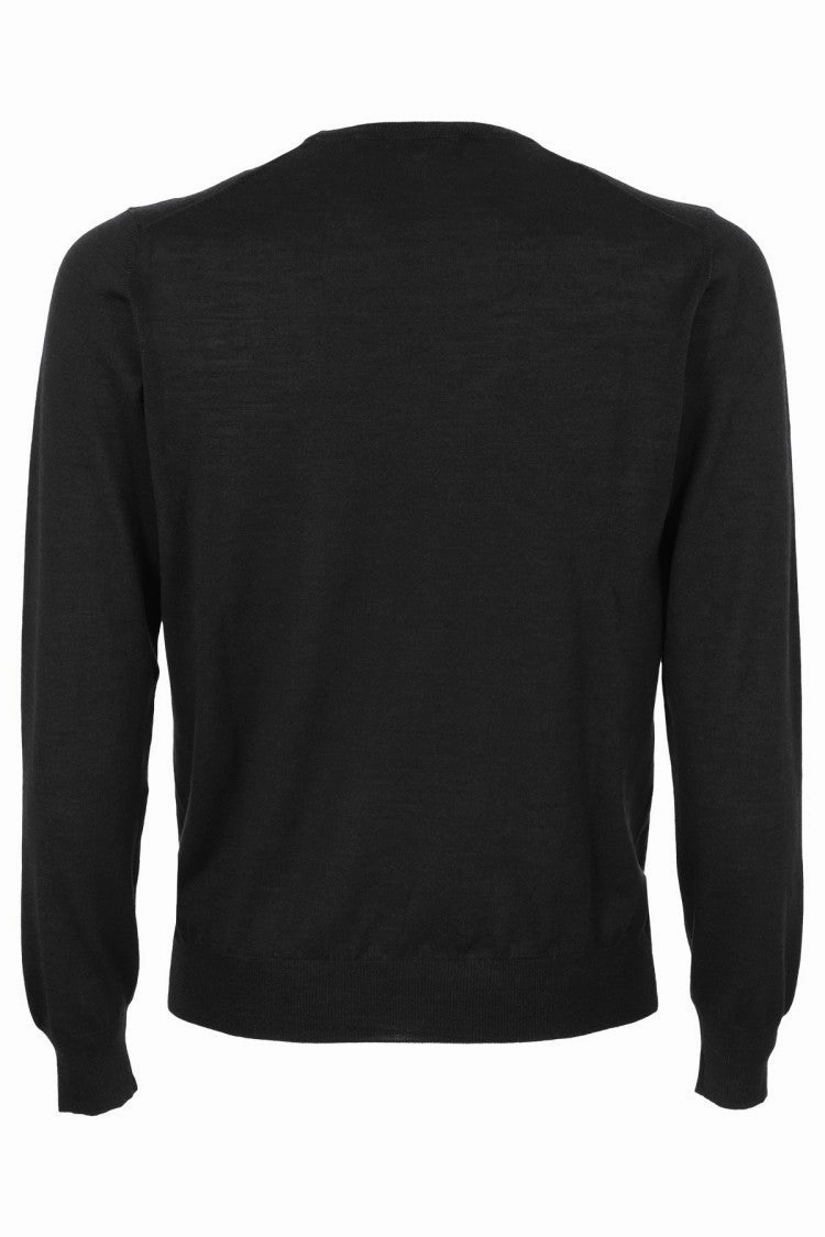 Black Wool-Silk Sweater