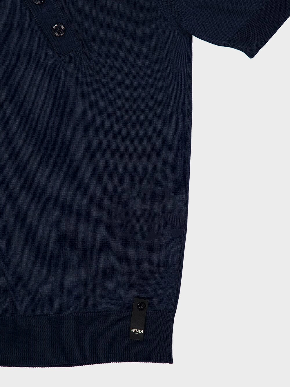 Blue Asymmetric Button Polo Shirt