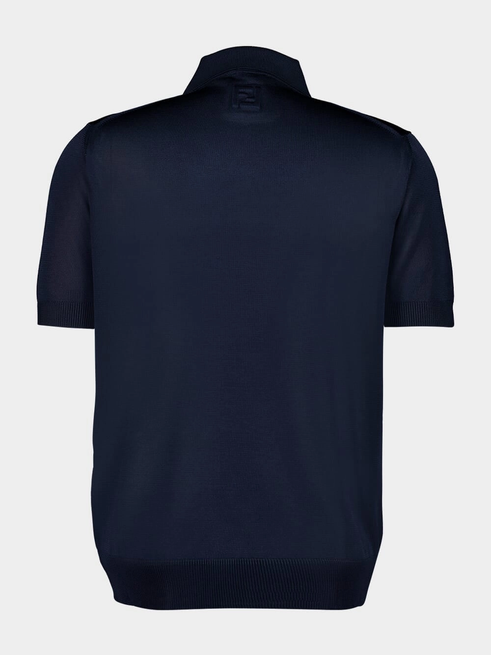Blue Asymmetric Button Polo Shirt