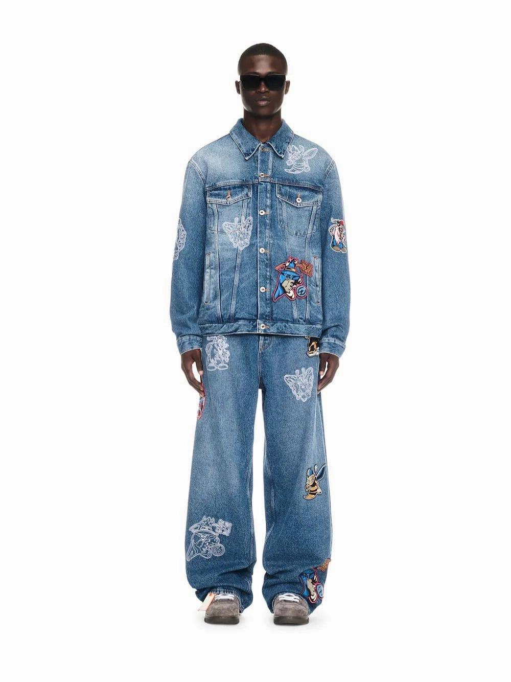 Blue Character Diag Straight Jeans