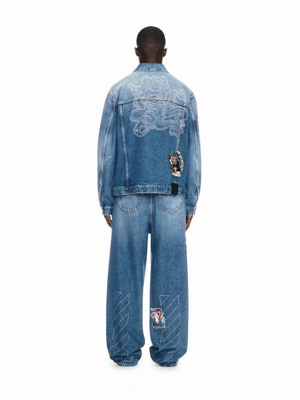 Blue Character Diag Straight Jeans