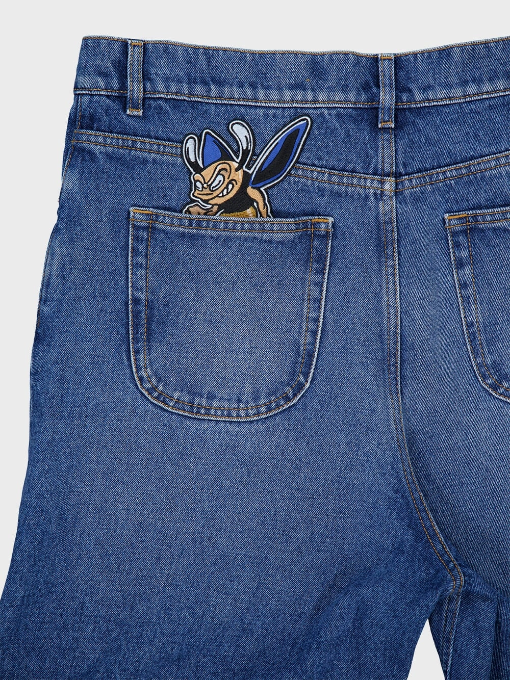 Blue Character Diag Straight Jeans