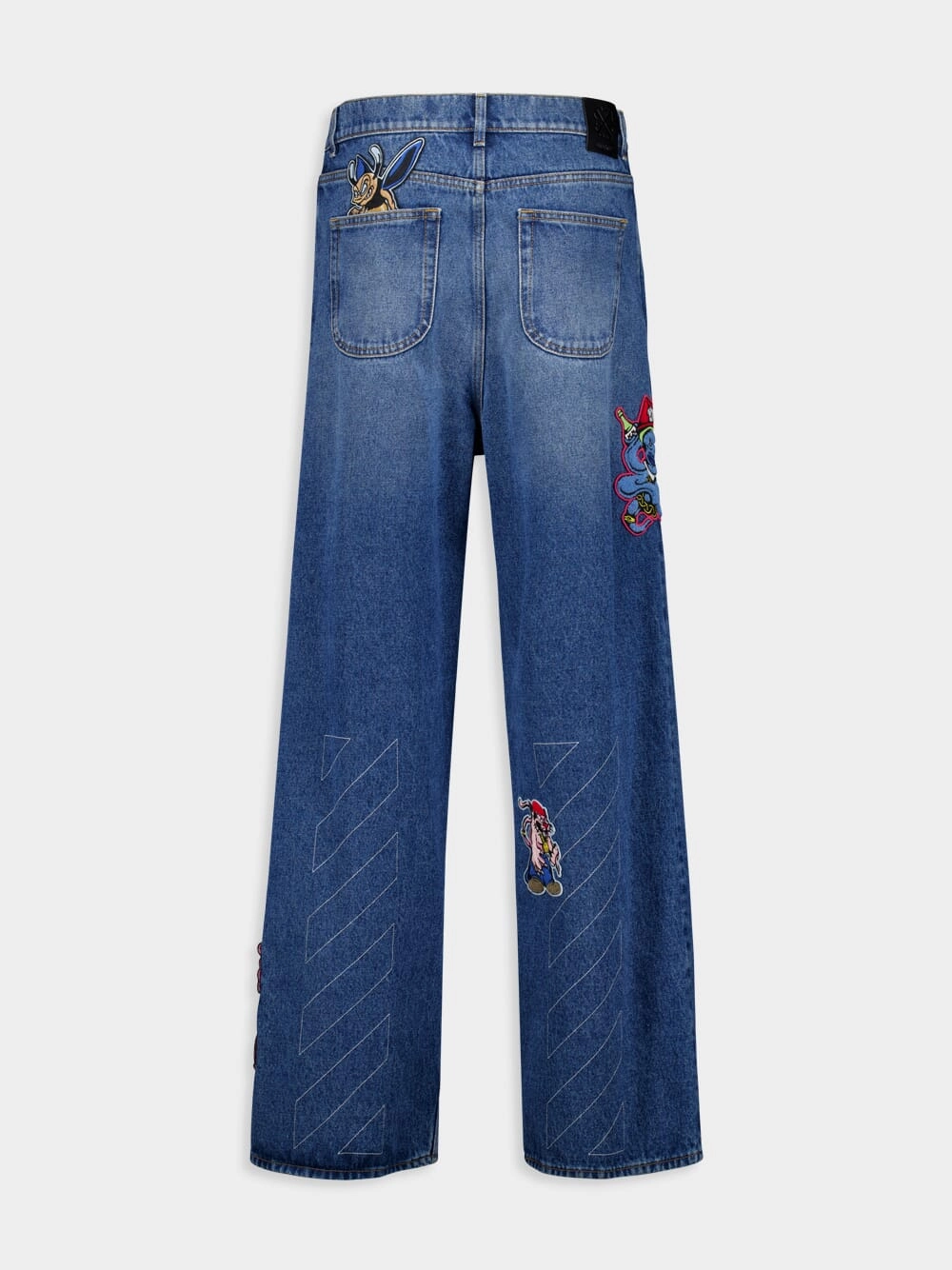 Blue Character Diag Straight Jeans