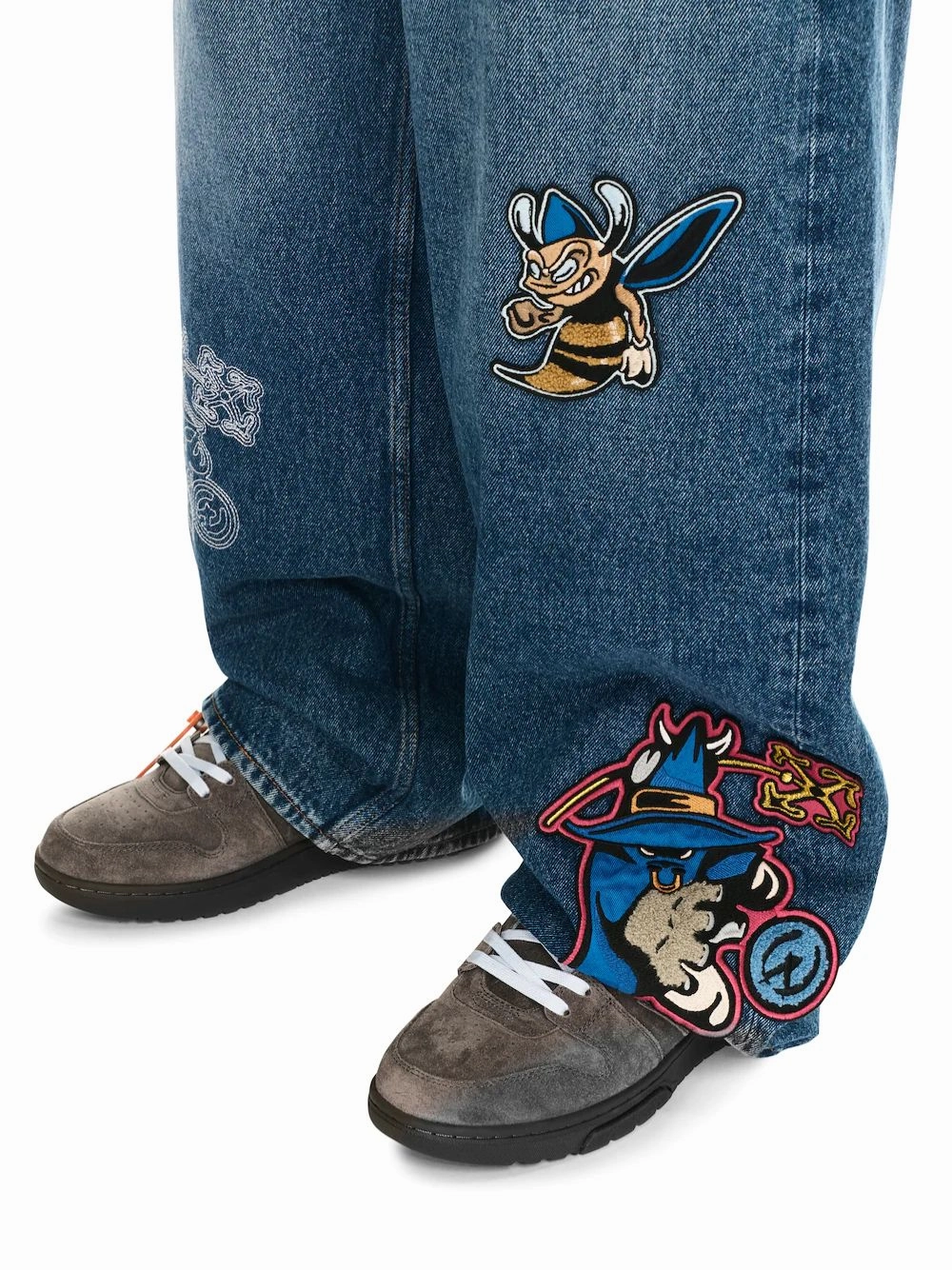 Blue Character Diag Straight Jeans