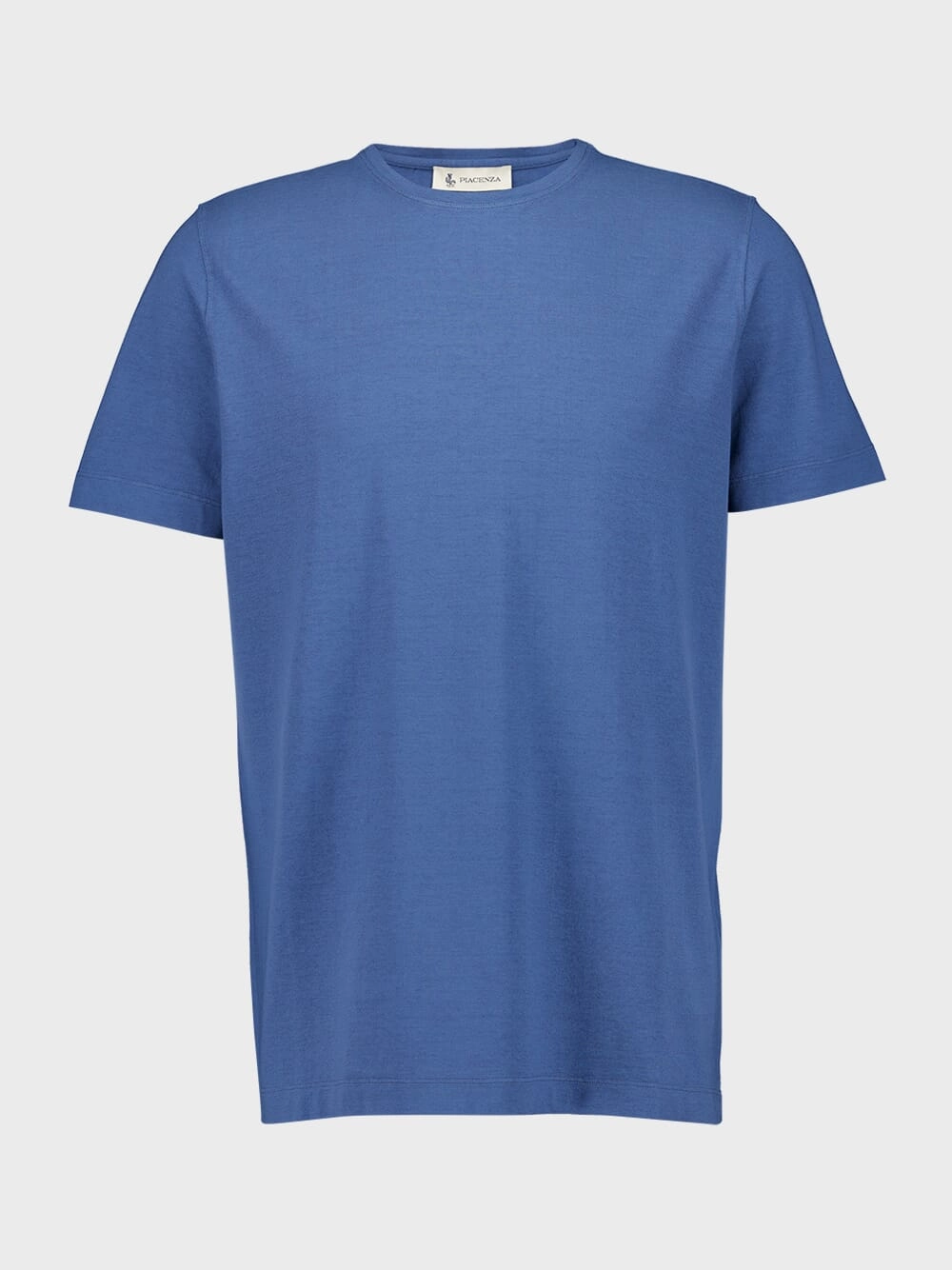 Blue Cotton Crew Neck T-Shirt Tops Mens - flannel shirts