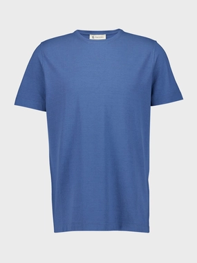 Blue Cotton Crew Neck T-Shirt Tops Mens - flannel shirts