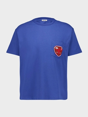 Blue Crest Pocket T-Shirt Tops Mens - flannel shirts