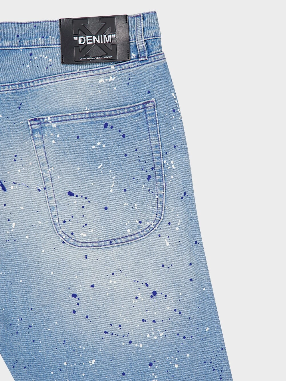 Blue Paint Effect Relaxed-Fit Jeans