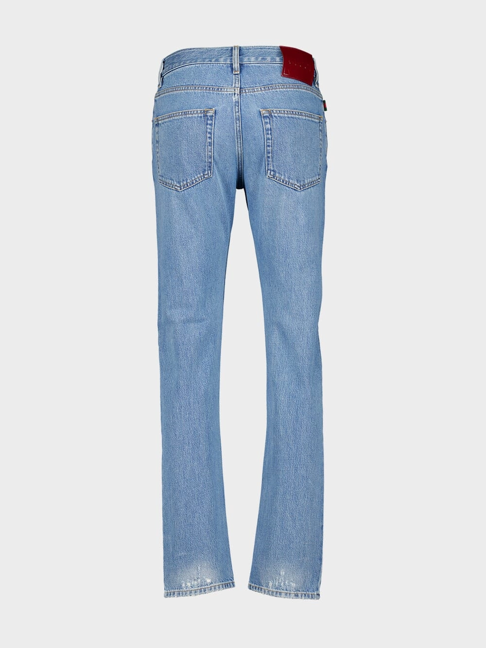 Blue Washed Denim Jeans with Web Detail