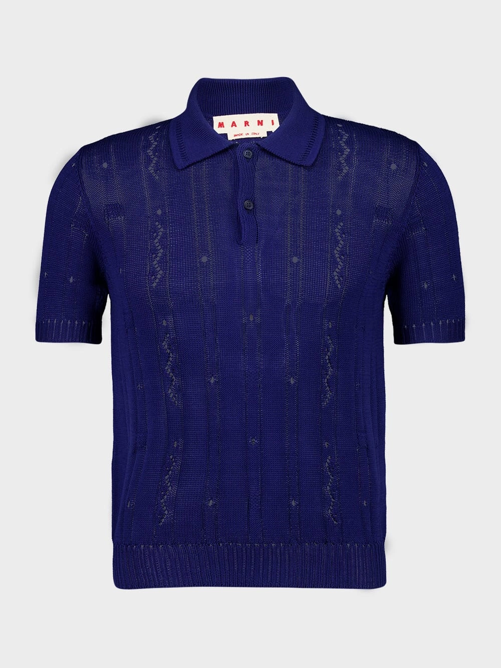 Bluette Knit Cotton Polo Shirt Tops Mens - men's t-shirts outlet