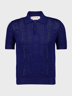 Bluette Knit Cotton Polo Shirt Tops Mens - men's t-shirts outlet