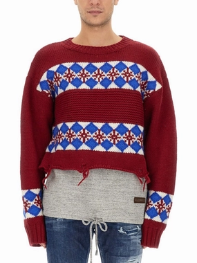 Bold Jacquard Knit Sweater designer sweaters outlet