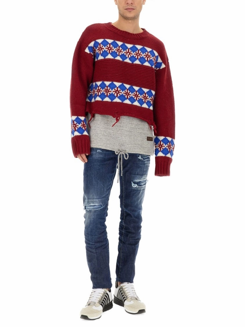 Bold Jacquard Knit Sweater