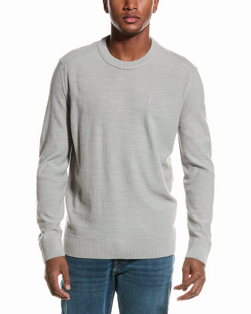 BOSS Hugo Boss Avac Wool-Blend Crewneck Sweater chunky knit discount