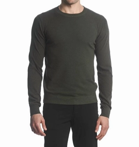 Boucle Knitted Crew Sweater In Olive turtleneck sweaters sale