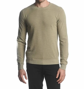 Boucle Knitted Crew Sweater In Sage turtleneck sweaters sale