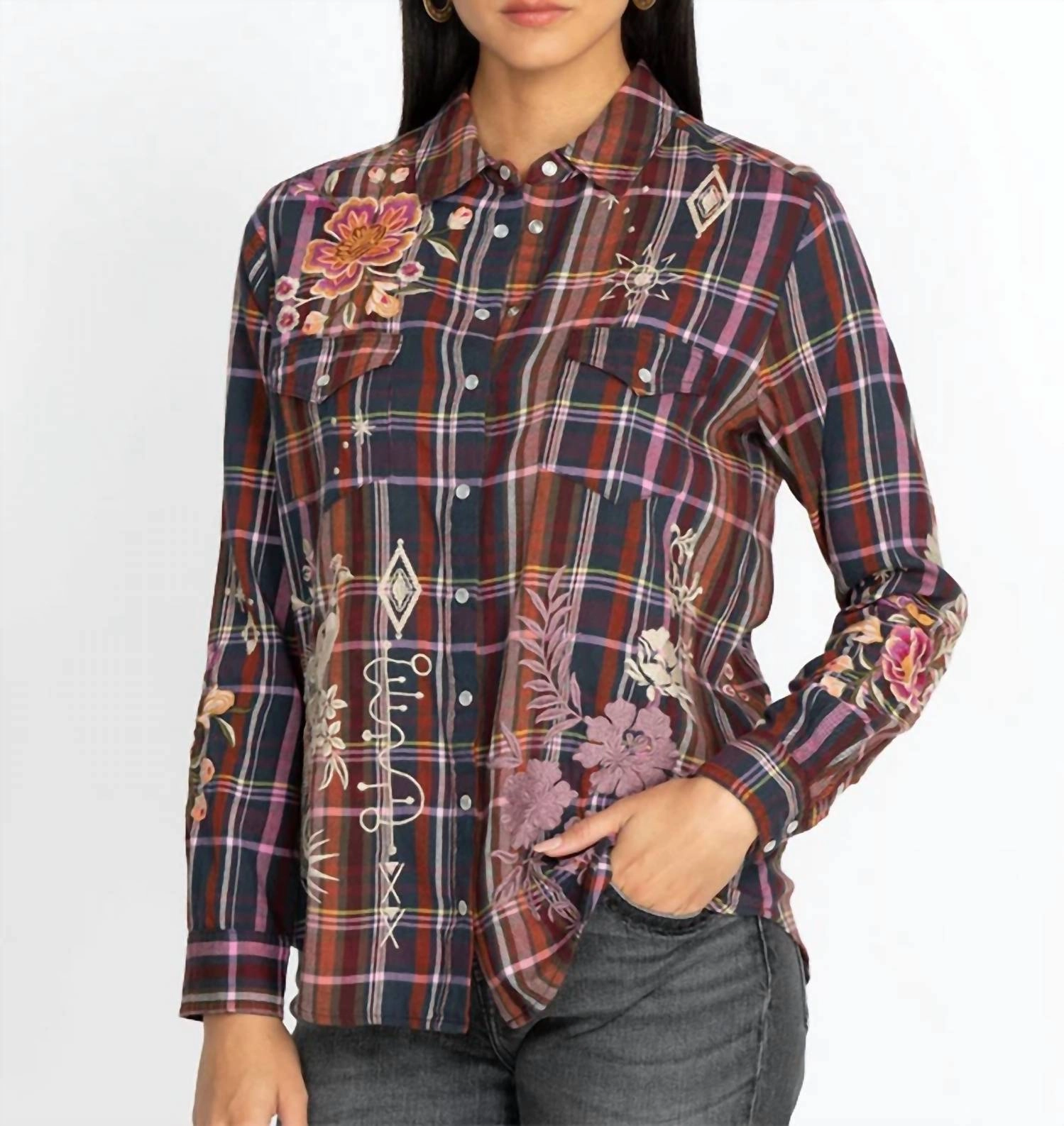 Brittany Patch Pocket Shirt In Plaid