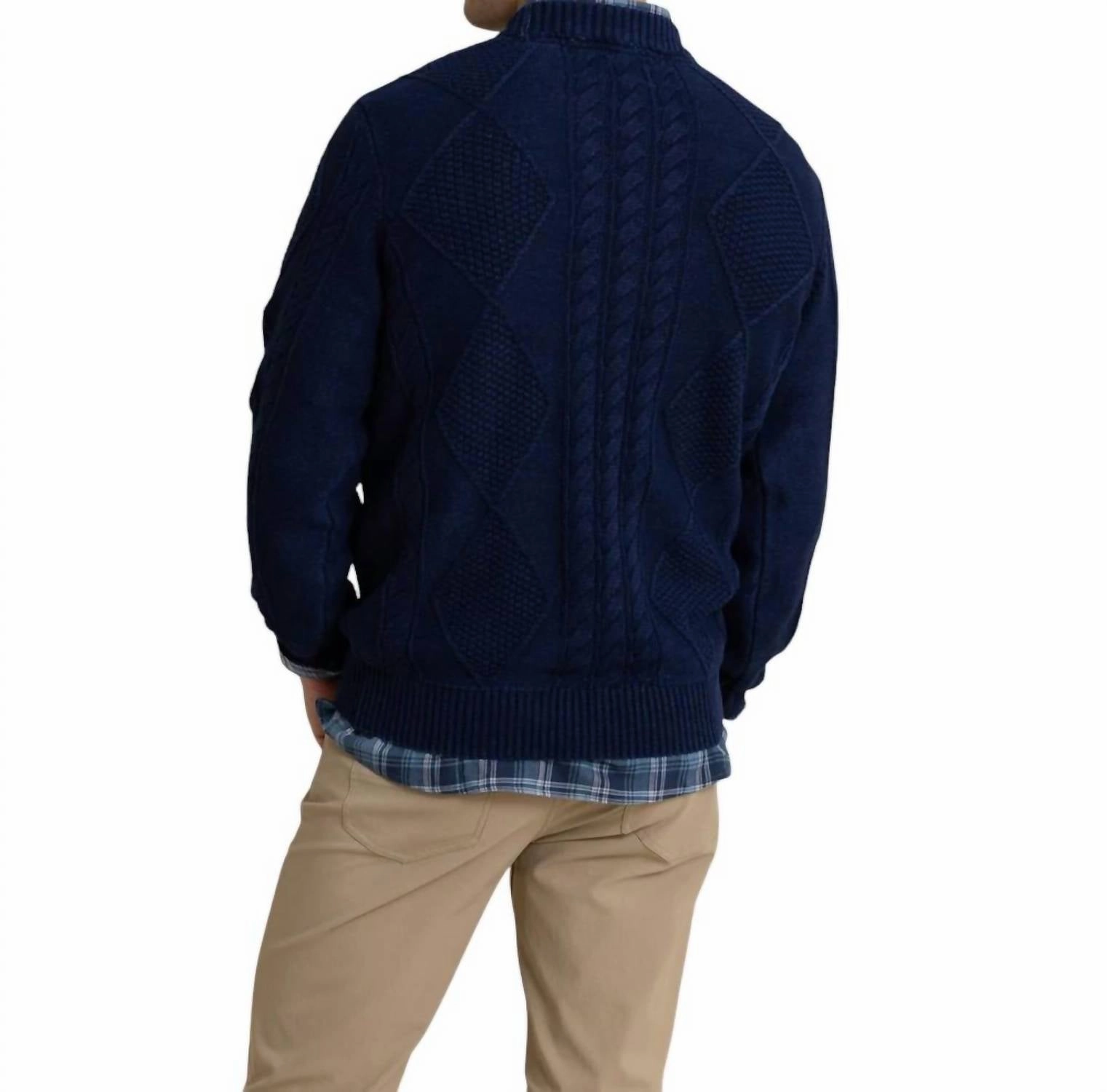 Broad River Crew Sweater In Dark Indigo