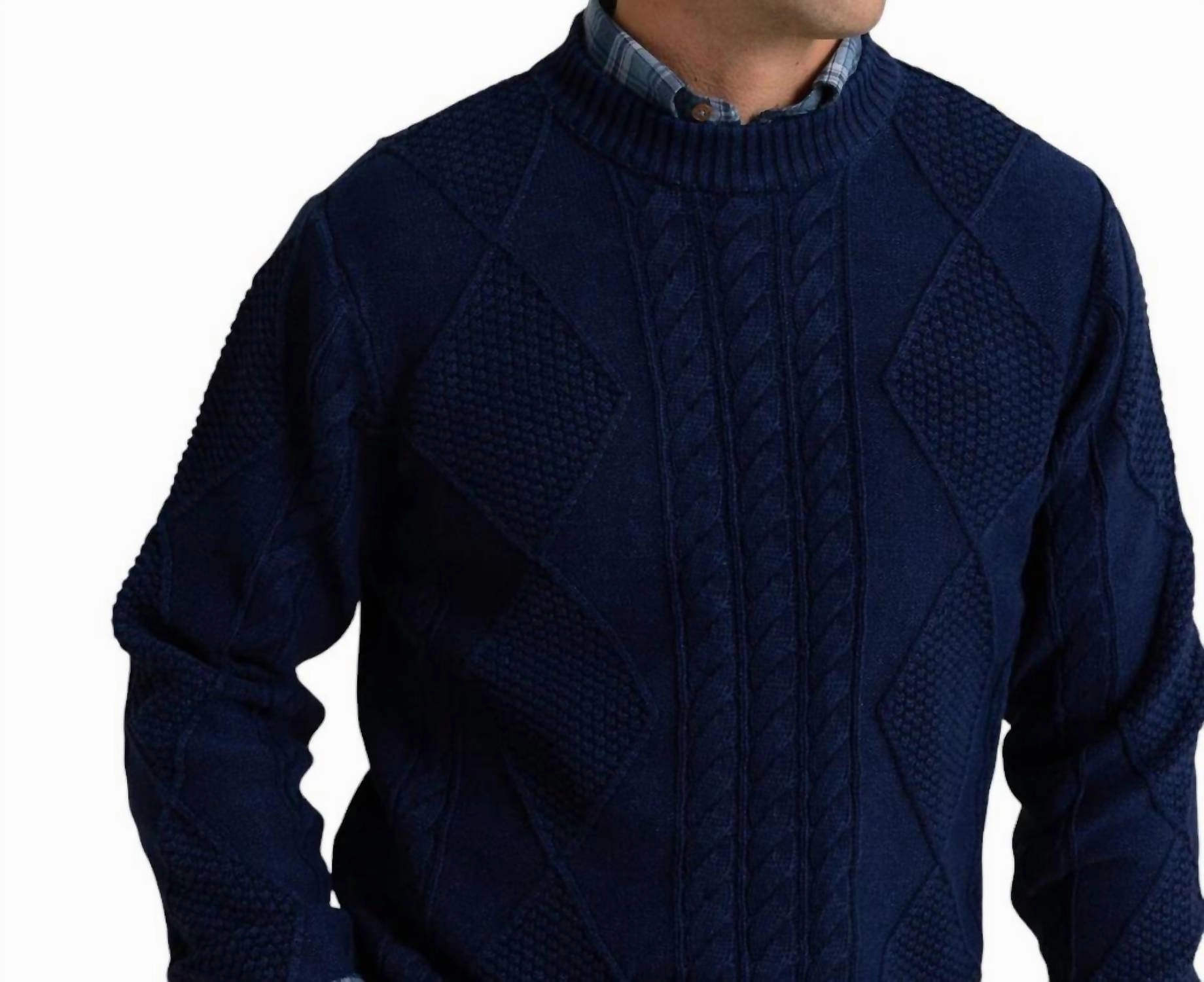 Broad River Crew Sweater In Dark Indigo