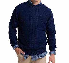 Broad River Crew Sweater In Dark Indigo knit sweaters cheap