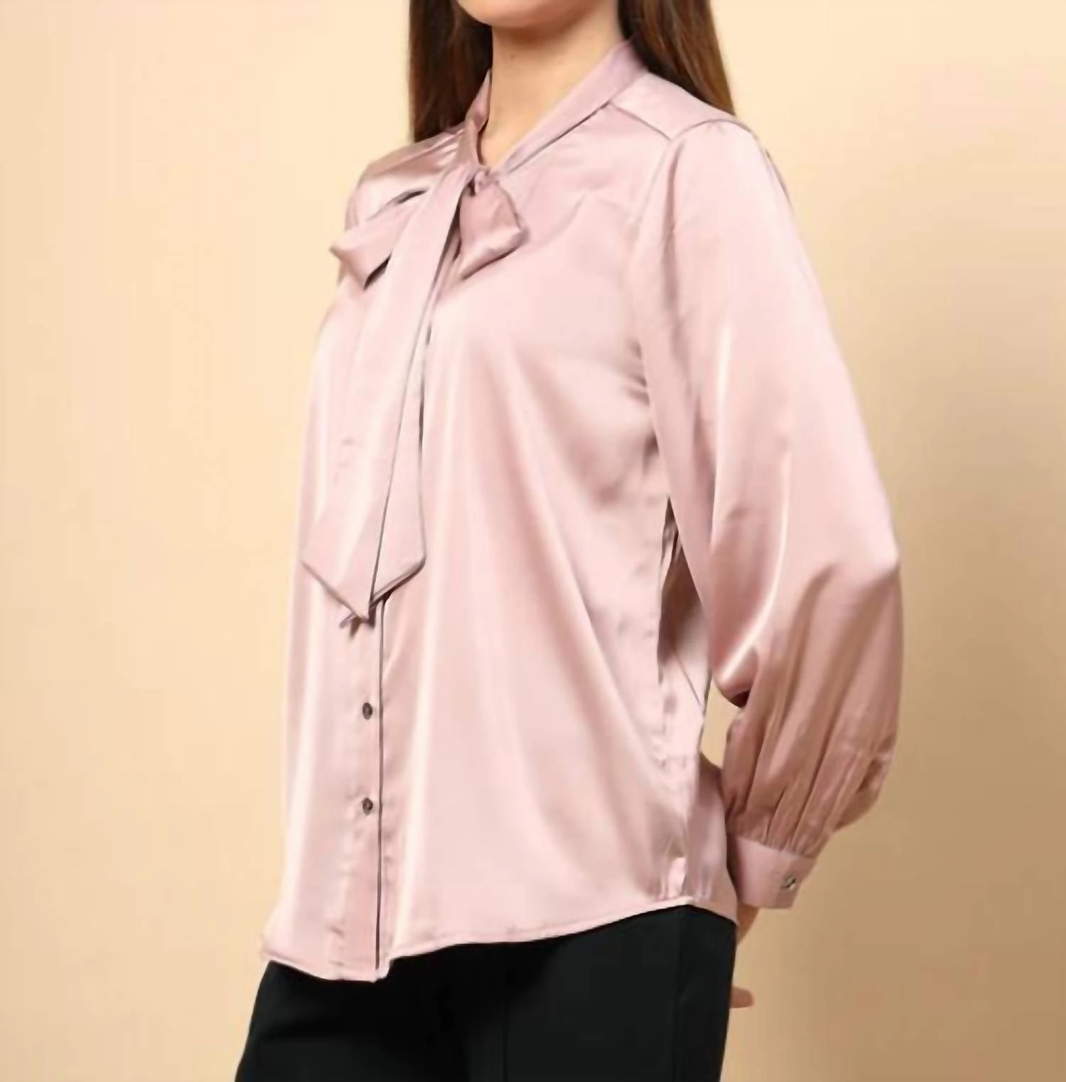 Brooke Satin Tie Top In Purple